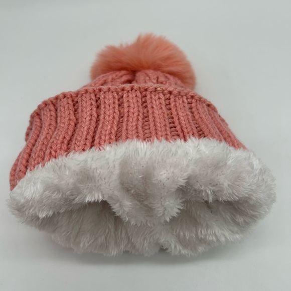 UGG Australia Pink Knit Hat Scarf & Gloves Set Pom Pom NWT Winter Touchscreen - Picture 8 of 9